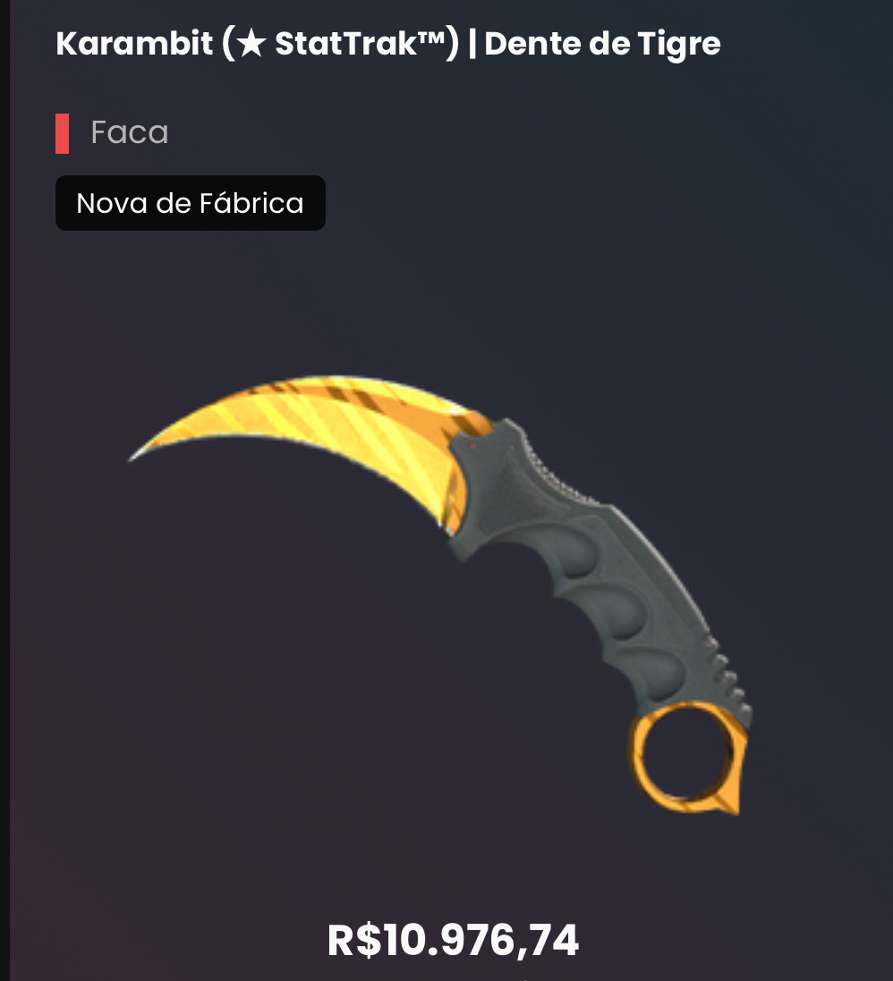 Karambit (StarTrak)  Dente de Tigre 