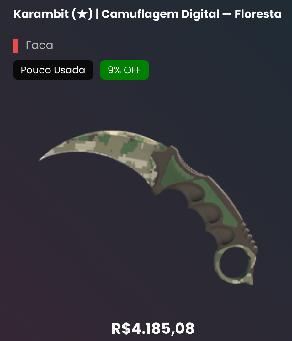 Karambit I Camuflagem Digital - Floresta 
